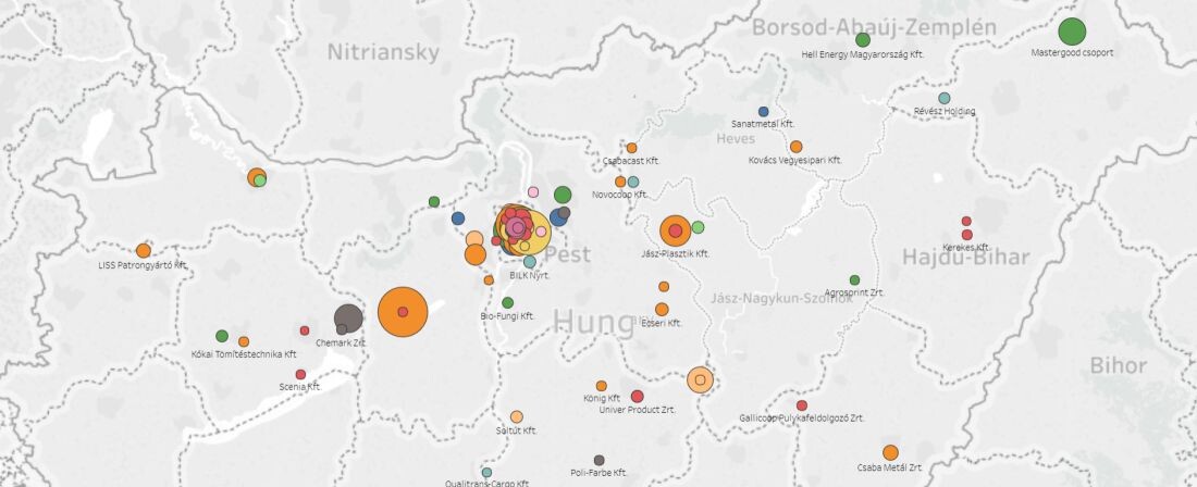Térképen a 100 legnagyobb magyar magáncég: vidéki bástyák és Budapest nyomasztó fölénye