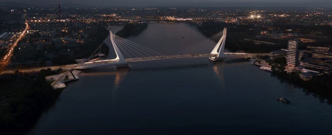 4,1 milliárd forintba kerültek a tervek, villamos is közlekedhet majd az új Duna-hídon