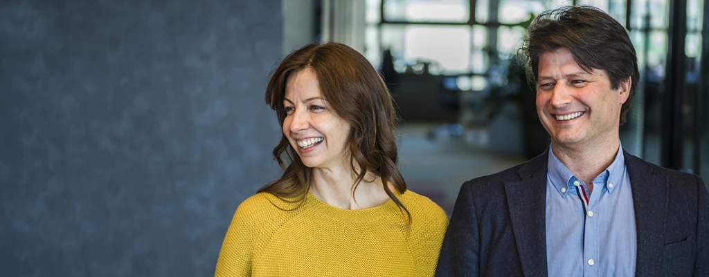 Szemerédy Viktória és Baráth Barna, a Real School alapítói. Fotó: Sebestyén László