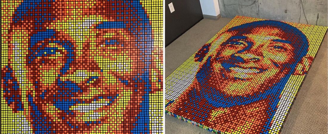 A 29 éves Rubik-kocka bűvész 814 kockából rakta ki Kobe Bryant arcát, hogy emléket állítson neki