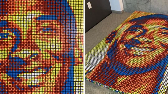 A 29 éves Rubik-kocka bűvész 814 kockából rakta ki Kobe Bryant arcát, hogy emléket állítson neki