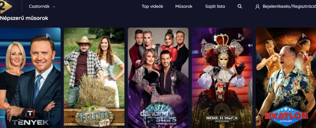 Elindult a TV2 streaming felülete