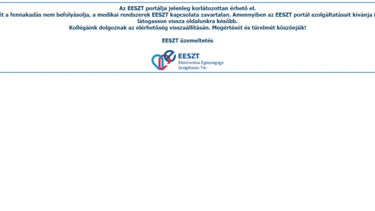 Lefagyott védettségi igazolvány applikáció regisztrációs oldala