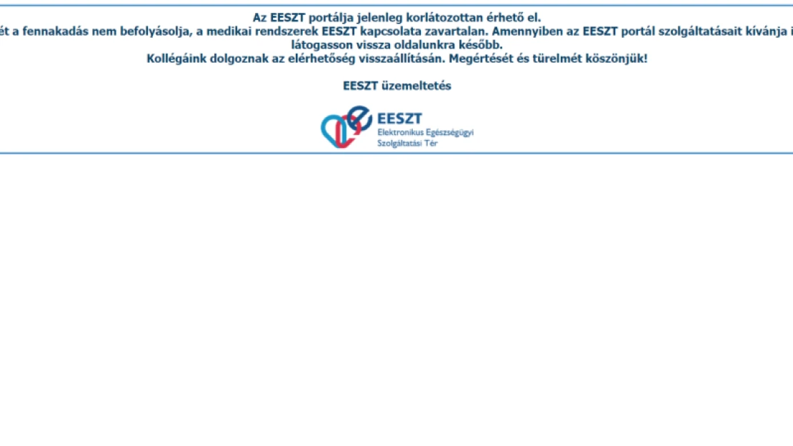 Lefagyott védettségi igazolvány applikáció regisztrációs oldala