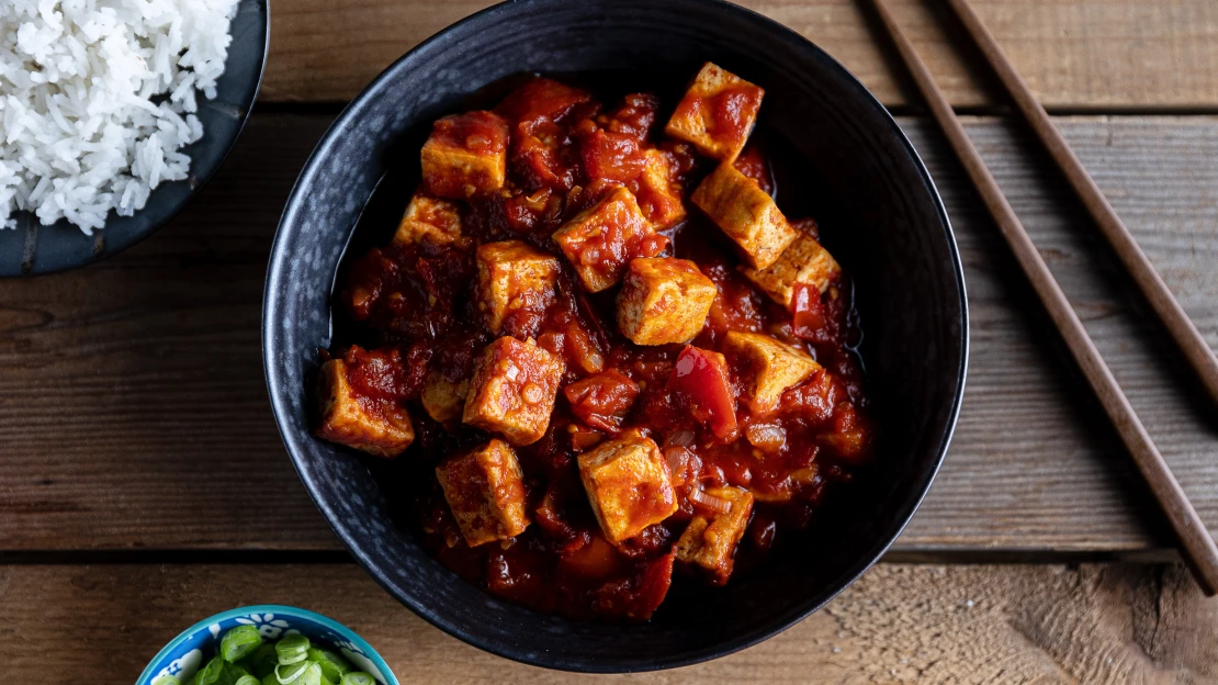 Đậu Sốt Cà Chua – bonyolult név, egyszerű vietnámi étel, ez a paradicsomszószos tofu