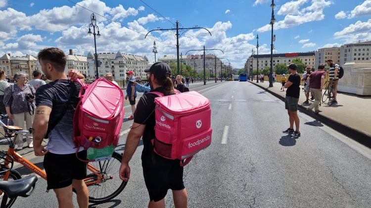Elfoglalták a Margit hidat a katás tüntetők – képek_8