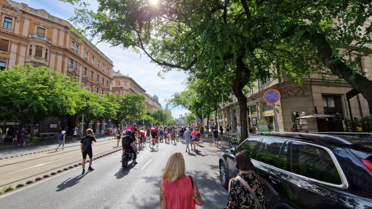 Képgaléria: így állták el a katáért tüntető futárok hétfő reggel a Margit hidat_16