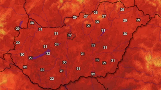 Lehűlés = 30 fok