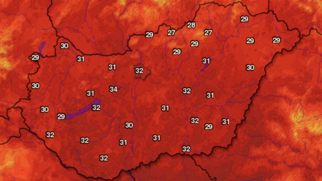 Lehűlés = 30 fok