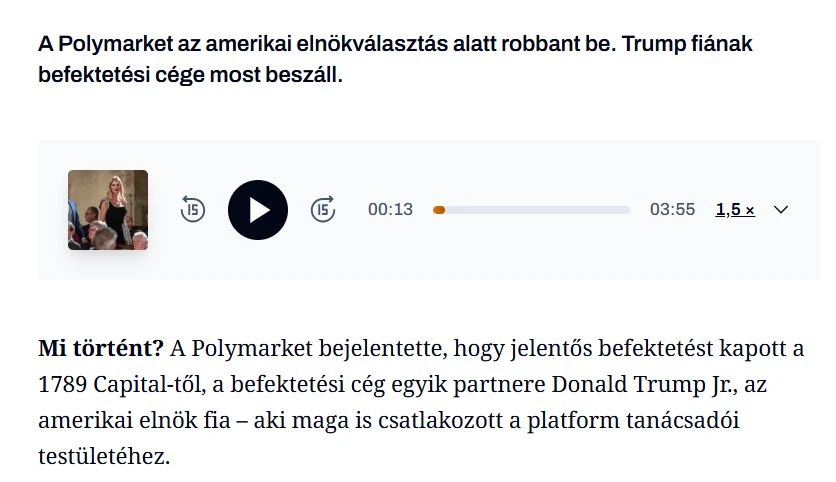 Nincs időd olvasni? Hallgasd meg a Forbes cikkeit bárhol, bármikor