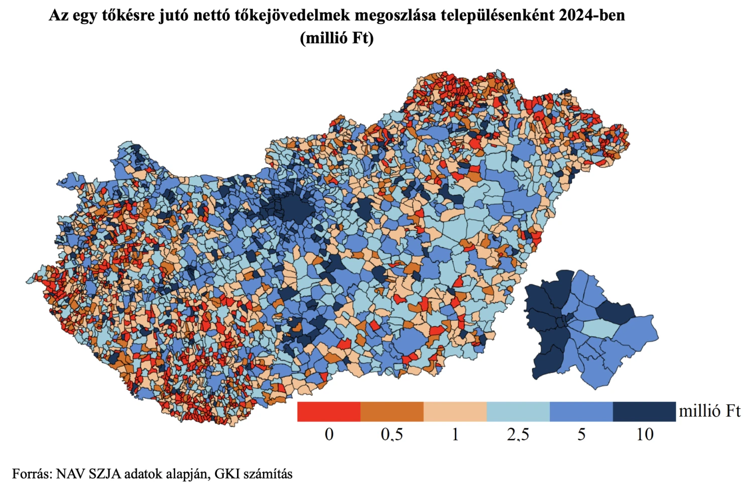 Hol van a legtöbb tőkejövedelem: előzi-e Felcsút Budapestet?