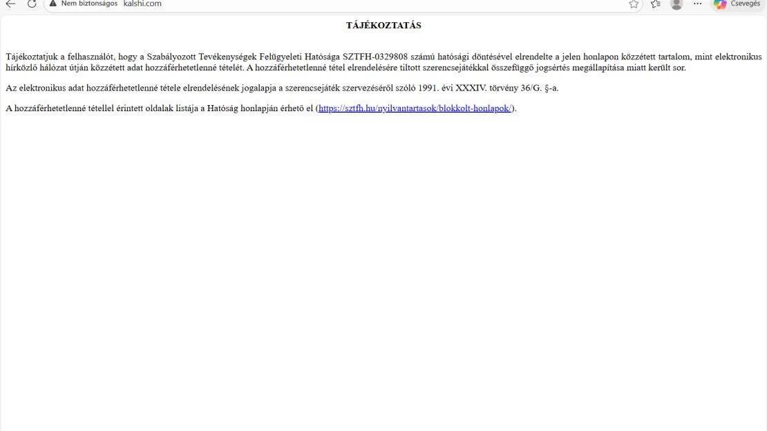 A Polymarket után újabb fogadóoldalt tiltottak ki Magyarországról