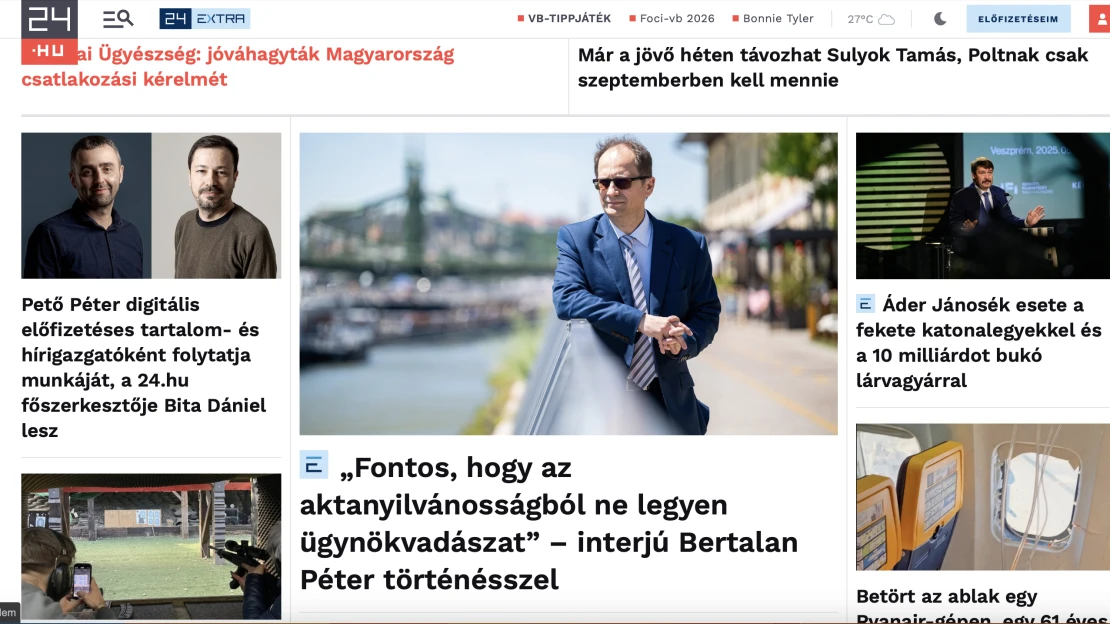 Szervezeti átalakítás a 24.hu-nál: új főszerkesztőt neveznek ki a lap élére