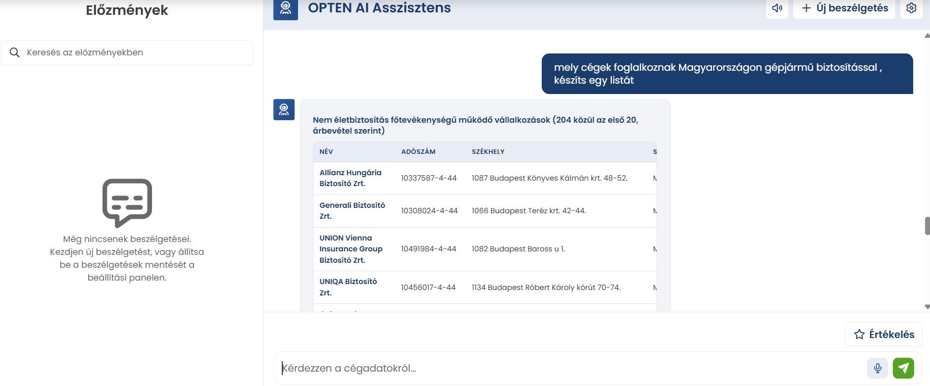 Opten AI lista