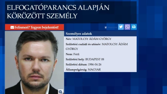 Körözést adtak ki Matolcsy Ádámra
